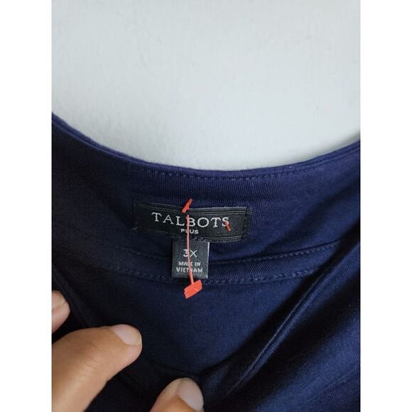 Talbots Women Navy Blue Jersey Knit Scoop Neck Tunic Top size 3X - Picture 4 of 6
